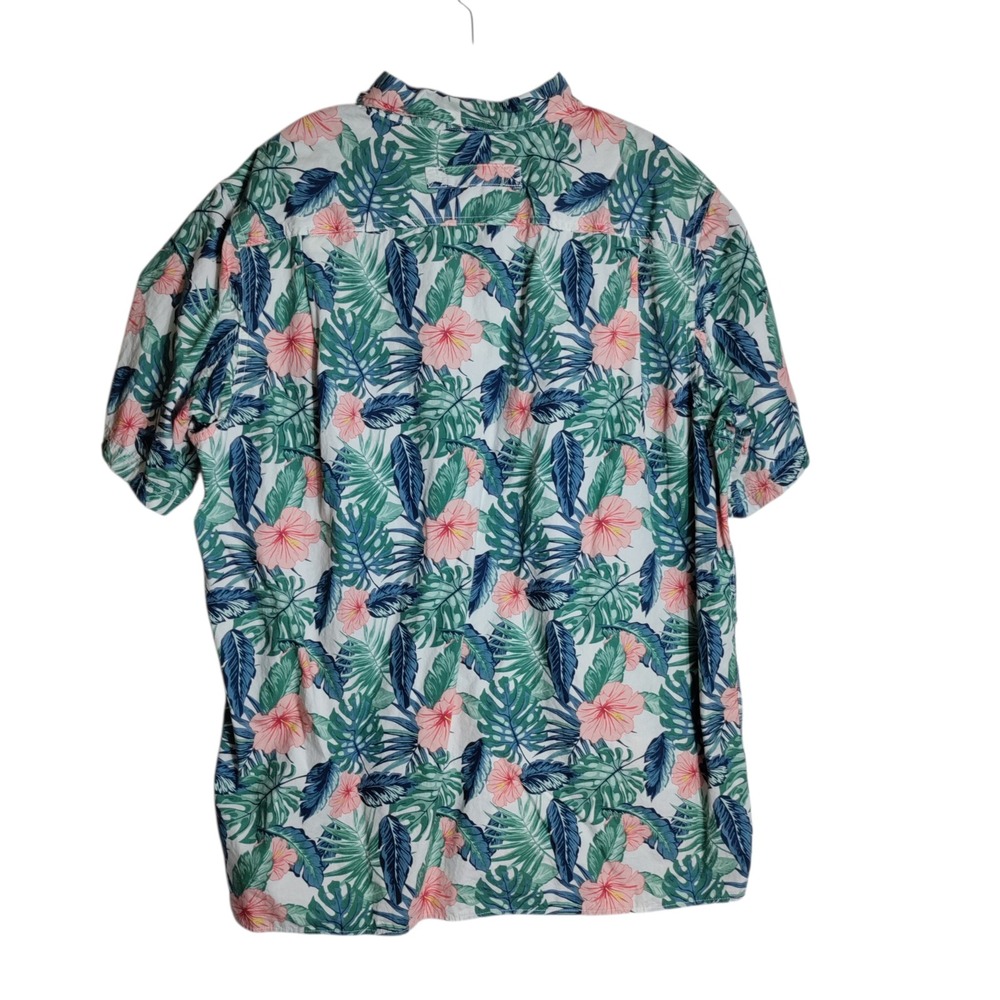 Duluth Trading Co Untucked Shirt Mens 2XL Tall Slim Fit Tropical Floral Cotton